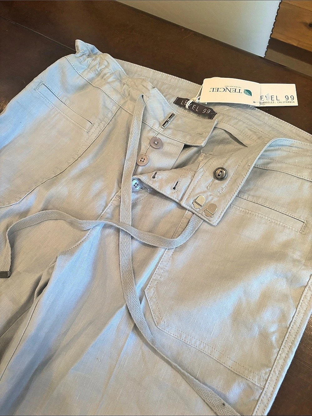 Level 99 Wide Leg Pants in pale baby blue Size 29NWT